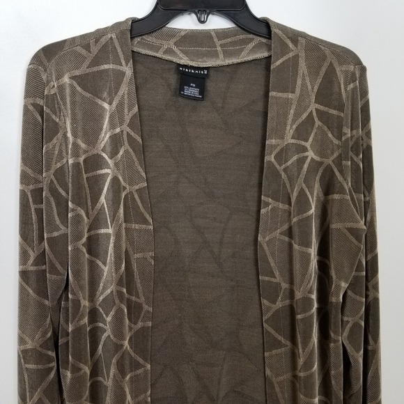 Citiknits Women Cardigan Pants 2 Ps Set Sz M Petite Open Front Stretch Abstract - Picture 2 of 16